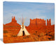 Tent in Monument Valley, Oversized Landscape Canvas Art, 20"x12"