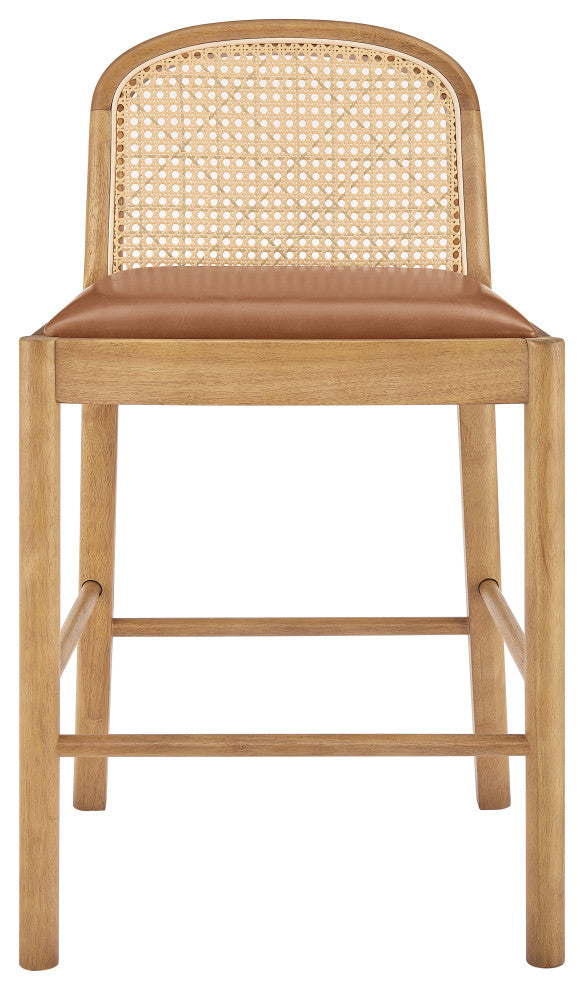 Donna PU Counter Stool,, Set of 2, Borneo Chocolate