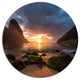 Beautiful Sunrise In Red Seashore, Beach Round Metal Wall Art, 23"
