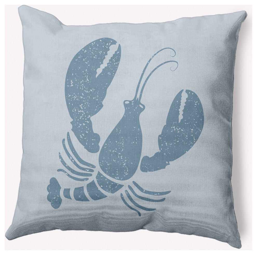 16x16" Lobster Nautical Decorative Indoor Pillow, Dusty Smoke