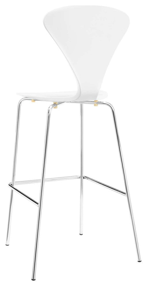 Bar Stool Chair Barstool, Set of 2, Wood, Metal, White, Modern, Bar Pub Bistro