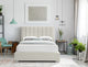 Pierce Linen Textured Fabric Upholstered Bed, Beige, Full