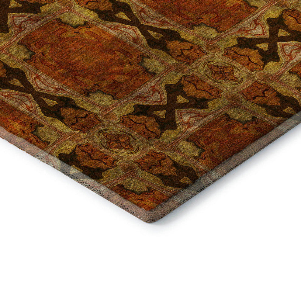 Premium Machine Washable Mayfield AMF564 Paprika 3' x 5' Rug