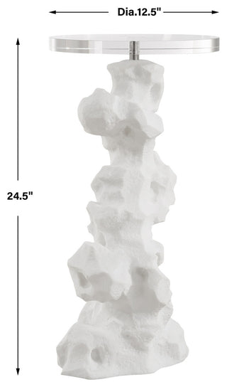 Uttermost Remnant White Stone Drink Table