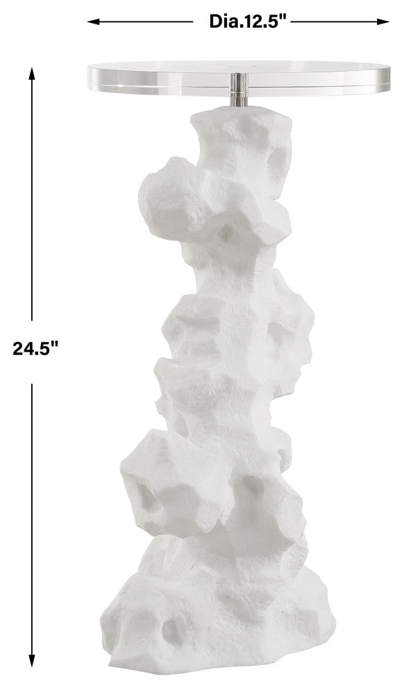 Uttermost Remnant White Stone Drink Table