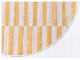 Unique Loom Yellow Striped Williamsburg 5' Round Rug