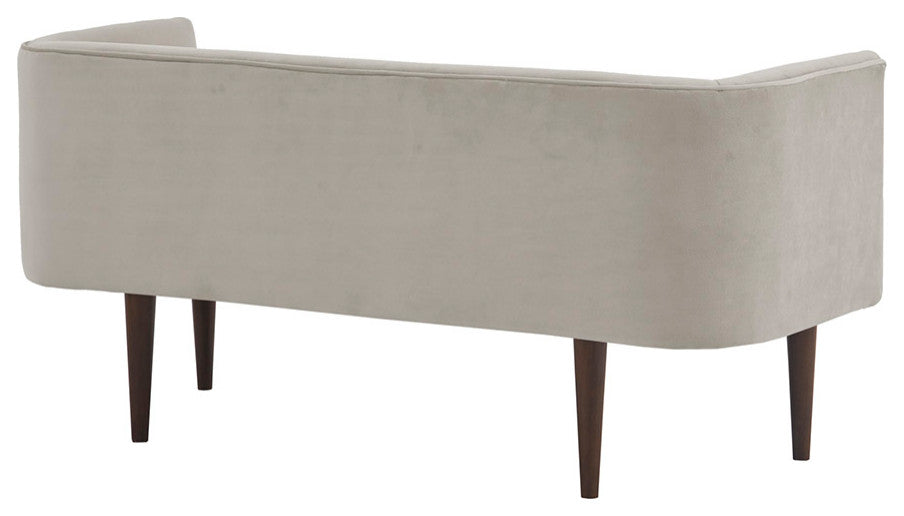 Madison Park Farrah Cream Velvet Low Back Accent Bench