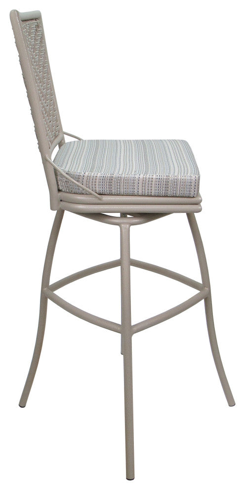 Outdoor Patio Bar Stool Elon Without Arms, Natural Fun Beige, 34"