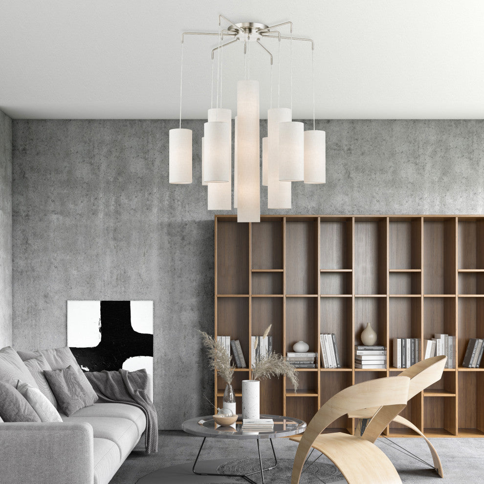 Strathmore 15 Light Brushed Nickel Foyer Chandelier