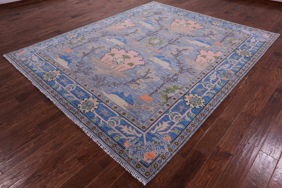 8' 4" X 10' 1" Hand-Knotted Turkish Oushak Wool Rug - Q15866