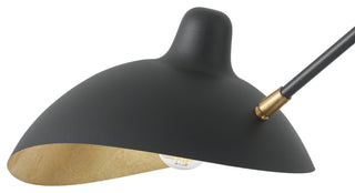 Farmhouse Matte Black 3-Light Semi Flush Mount Ceiling Light with Gold Leaf