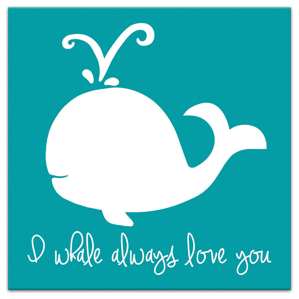 Whale Always Love 12x12 Canvas Wall Art