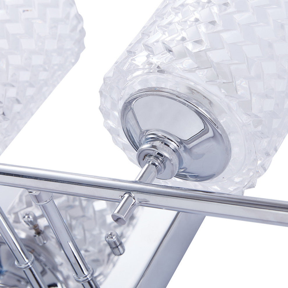 Vanity Art Modern Crystal Cut 4-Light Vanity Fixture, Chrome