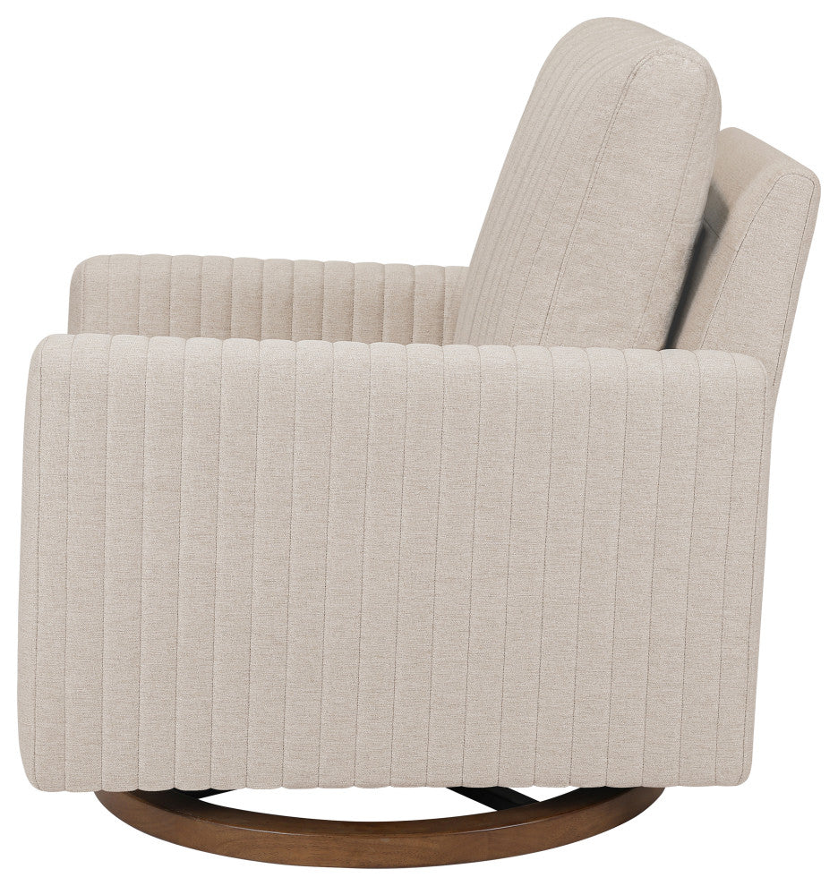Poe Channeled Swivel Glider, Water Repellent and Stain Resistant, Performance Beach Eco-Weave