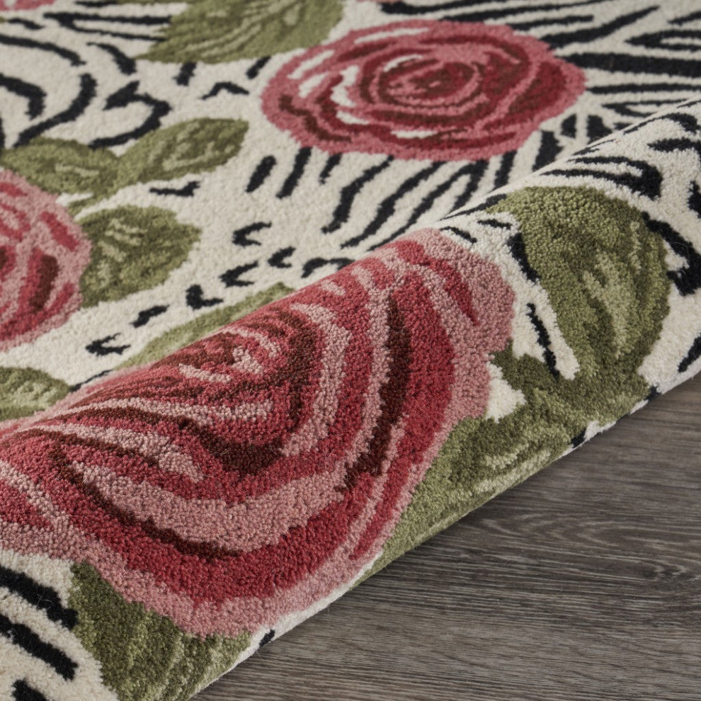 4'' Round Red Rose Bed Area Rug