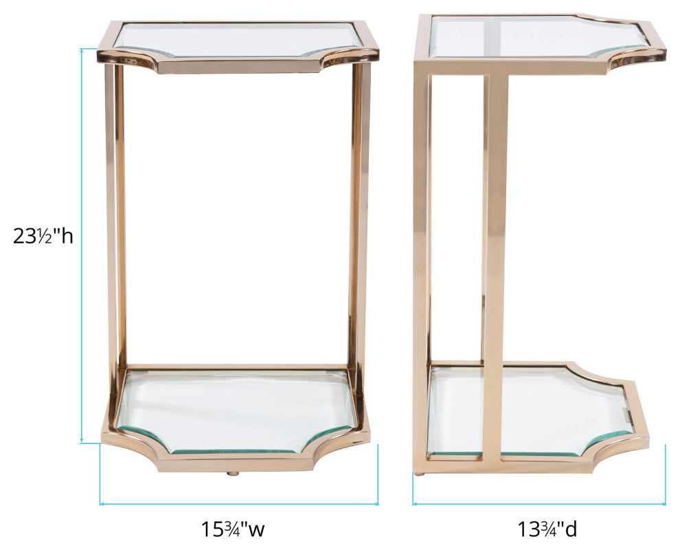 Howard Elliott Scalloped Edge Gold Side Table