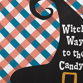 Witch Way to the Candy Accent Pillow, Unreal Teal, 16"x16"
