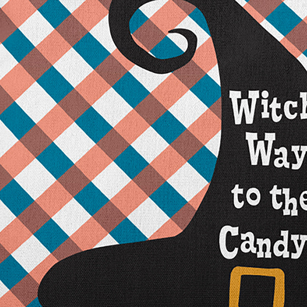 Witch Way to the Candy Accent Pillow, Unreal Teal, 16"x16"
