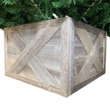 HomeRoots 23" Square Natural Weathered Gray Christmas Tree Collar