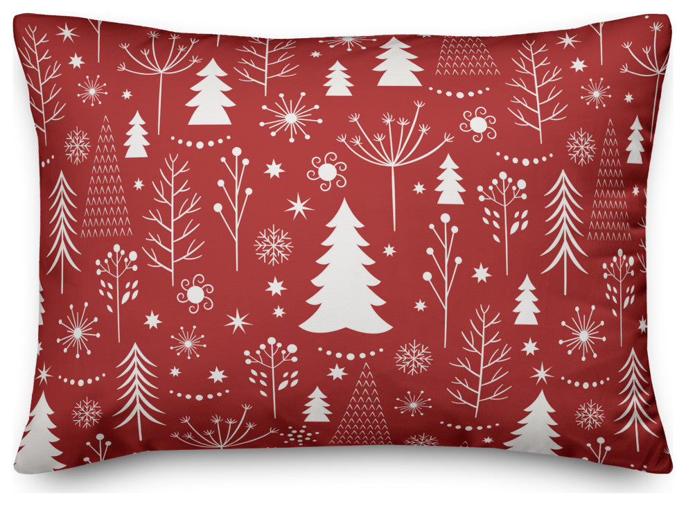 Winter Tree Pattern 5 20x14 Spun Poly Pillow