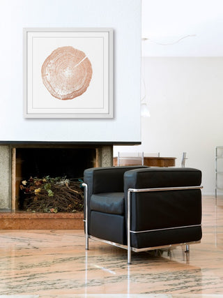 "Log Cutout Rose Gold" Framed Painting Print