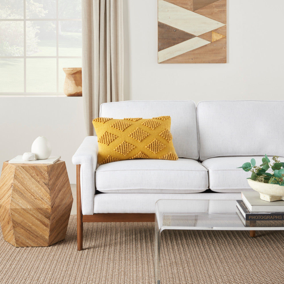 Mina Victory GC103 Throw Pillow, Yellow, 12"X20"