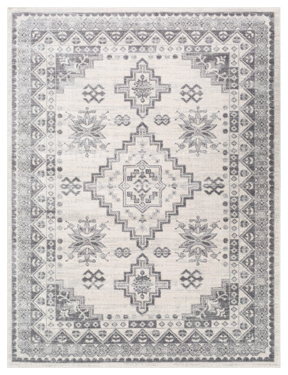 Surya Roma ROM-2319 5'3"x7'1" Rug, Medium Gray/Light Gray/White