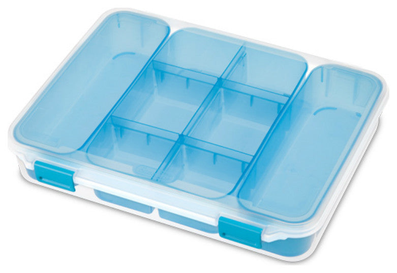 Sterilite 14028606 Multi-Purpose Storage Divided Case with Clear Base