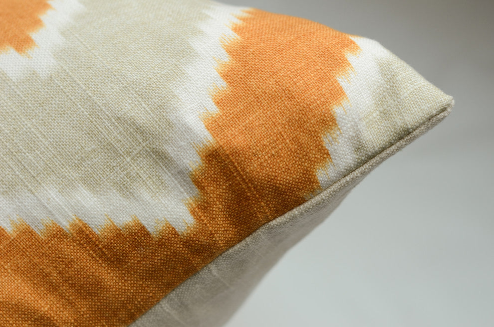 Chevron Pillow, Tan/Orange, Without Insert
