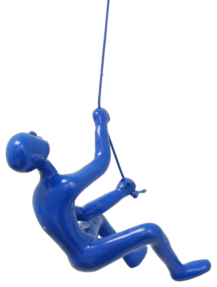 Climbing Man Wall Art, Blue