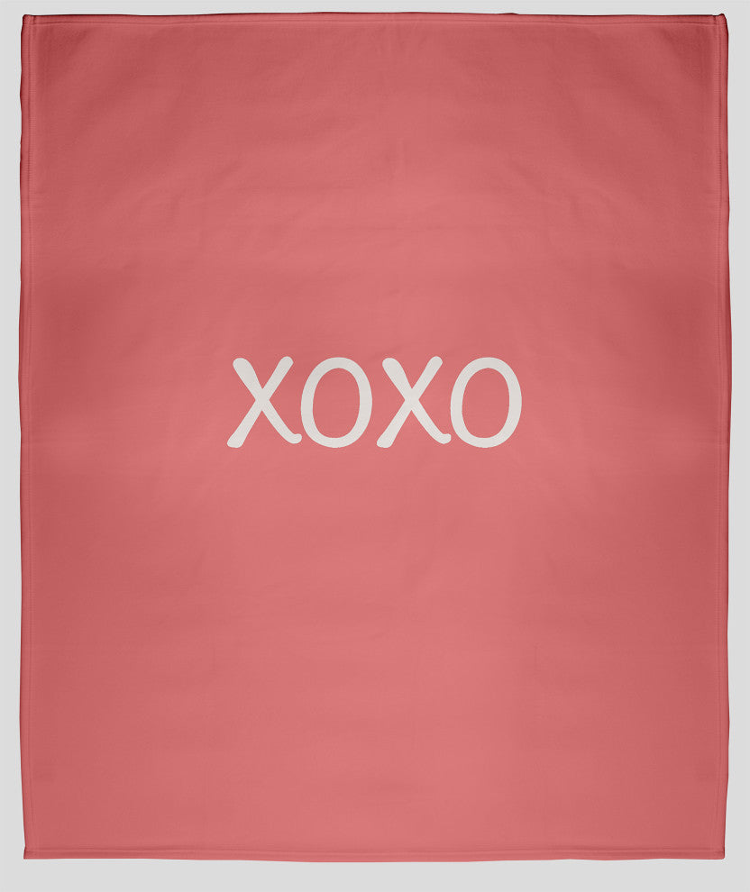 60 x 80 xOXO Valentine's Throw Blanket, Coral