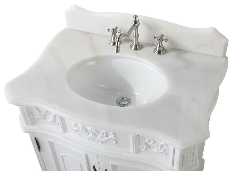 32 Inch Classic Style Antique White Fiesta Bathroom Sink Vanity