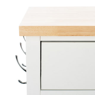 Safavieh Locklyn 1 Door 2 Drawer 2 Shelf Cart, White/Natural