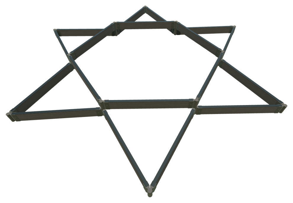 Weathered Wood Raised Garden Bed Garden Star 12'x12'x11", 2" Profile