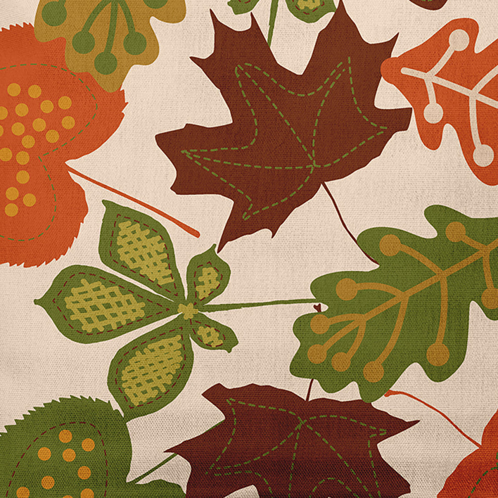 26" x 26" Fall Leaves Decorative Throw Pillow, Oak