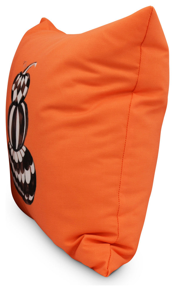 Pumpkin Stack Orange Halloween Print Decorative Throw Pillow, 18"
