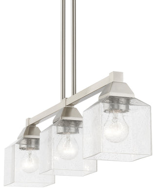 Aragon 3 Light Brushed Nickel Linear Chandelier