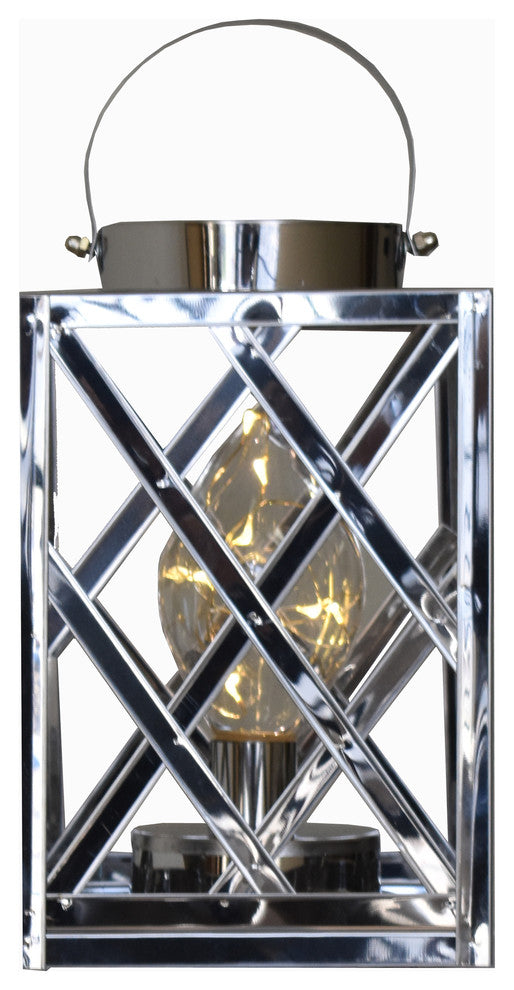 Lantern Led Silver Cube