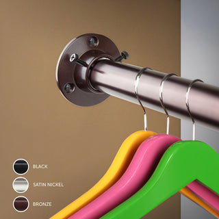 1" Adjustabe Closet Rod and Socket Set, Bronze