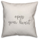 Open Your Heart 16x16 Throw Pillow Cover