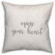 Open Your Heart 16x16 Throw Pillow Cover