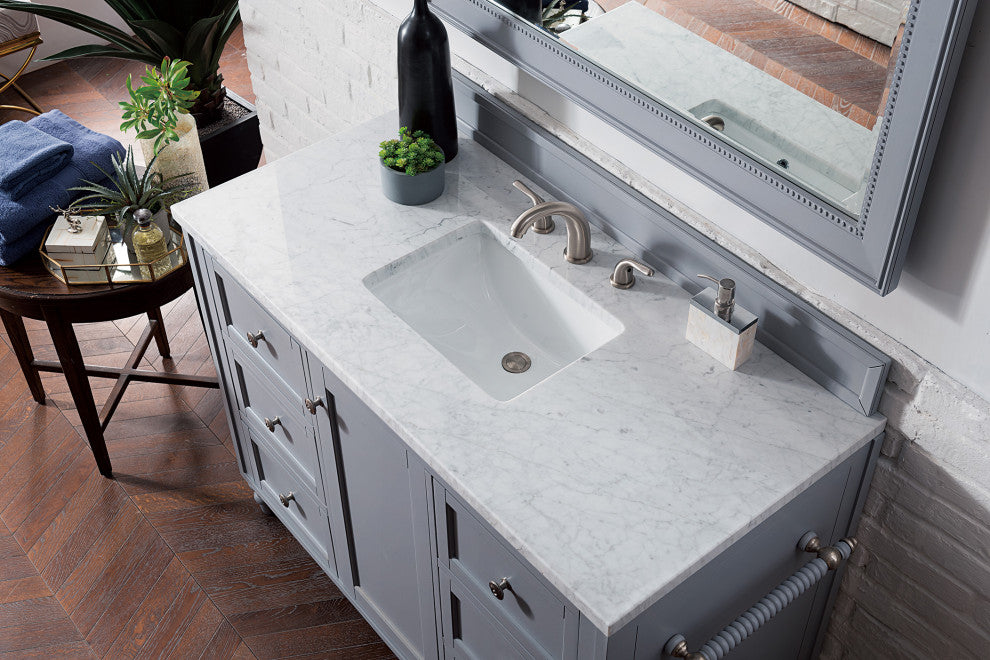 James Martin 301-V48-SL-3CAR 48" Single Vanity with Carrara Marble Top