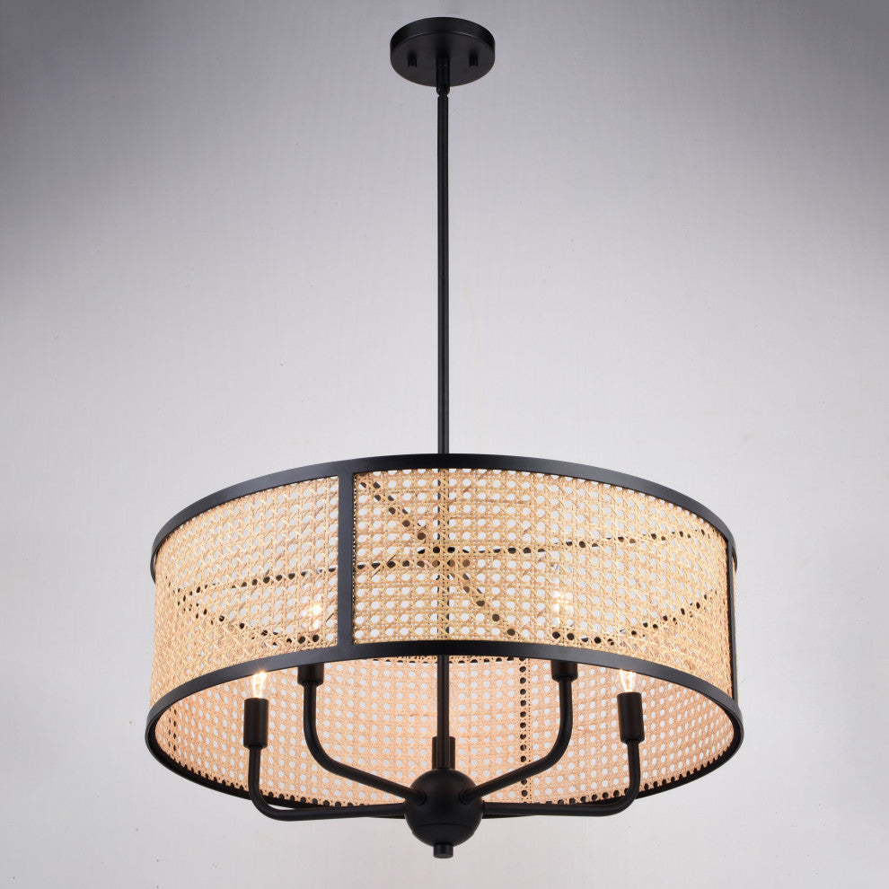 Berens 24" 5 Light Pendant Matte Black
