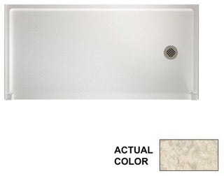 Swan 30x60x4 Solid Surface Shower Base, Right Drain, Mounta Haze