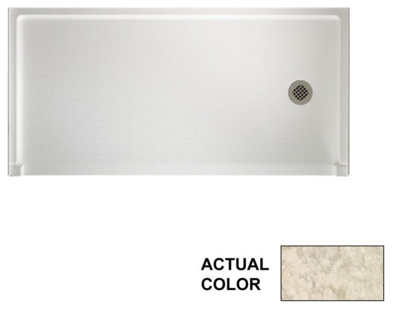 Swan 30x60x4 Solid Surface Shower Base, Right Drain, Mounta Haze