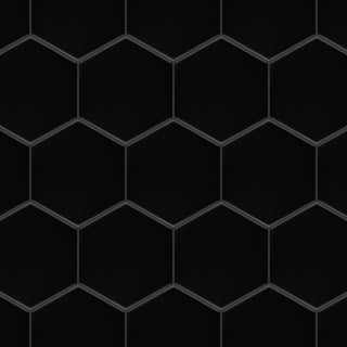 Metro Super 4" Hex Matte Black Porcelain Floor and Wall Tile