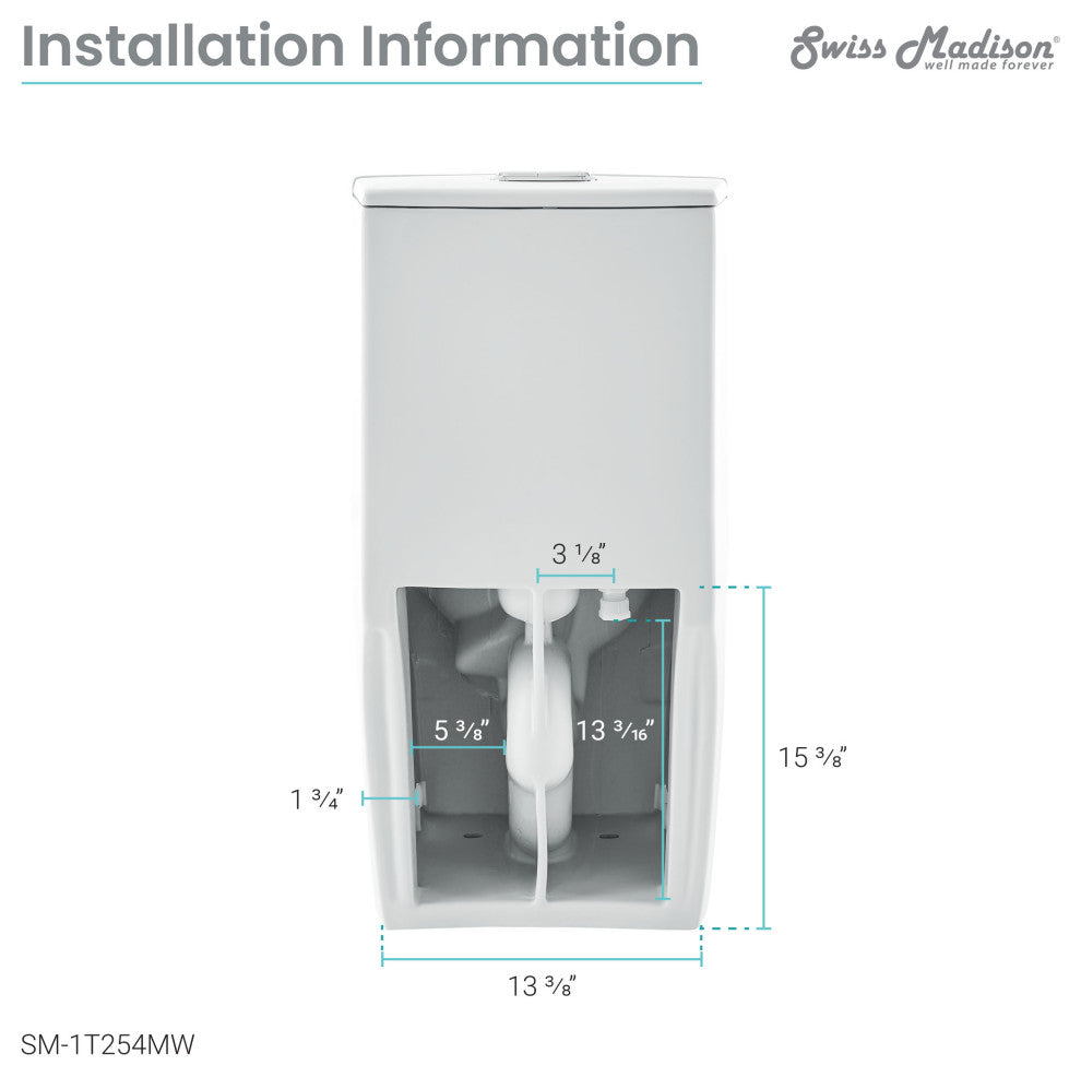 St. Tropez Elongated Toilet, Dual Vortex Flush, Matte White