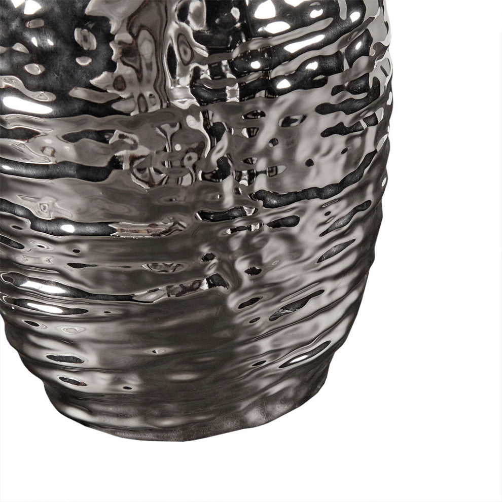 Hampton Hill Livy Ceramic Textured Silver Base Table Lamp