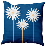 Floral Print Decorative Throw Pillow, Dark Cobalt Blue, 16"x16"