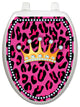 Diva Princess Leopard Toilet Tattoos Seat Cover, Vinyl Lid Decal, Kids Bathroom , Elongated